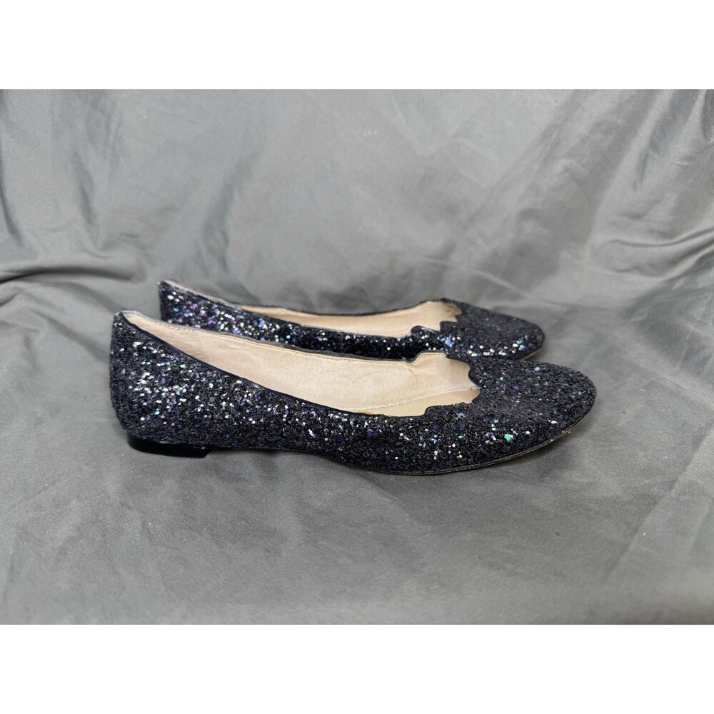 Sam Edelman Alaine Black Glitter Flats Shoe Ballet Sparkle Classy Preppy Size 7 - Picture 2 of 6